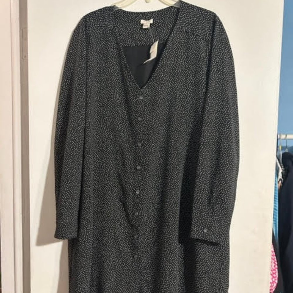 J CREW LARGE BUTTON DOWN DRESS WITH LINING